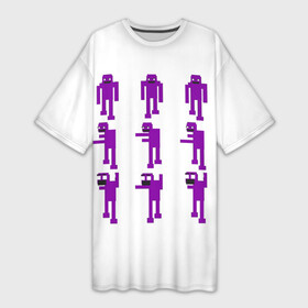Платье-футболка 3D с принтом Five Nights At Freddy s purple guy в Новосибирске,  |  | five nights at freddys | fnaf | freddy | horror | purple guy | william affton | william afton | фиолетовый человек | фнаф