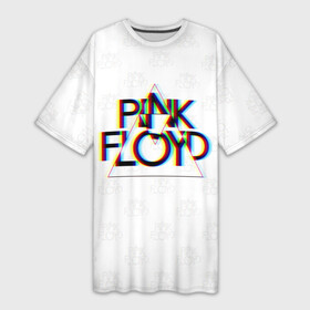 Платье-футболка 3D с принтом PINK FLOYD LOGO  ПИНК ФЛОЙД ГЛИТЧ в Новосибирске,  |  | pink floyd | артрок | глитч | группа | музыка | пинк флойд | прогрессивный рок | протопрог | психоделический рок | рок | рок группа | спейсрок | эйсидрок | экспериментальный рок