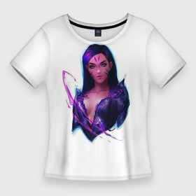 Женская футболка 3D Slim с принтом Kai sa в Новосибирске,  |  | kda | lol | riot games | броня | красотка | стрелок