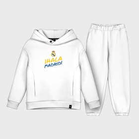 Детский костюм хлопок Oversize с принтом HALA MADRID, Real Madrid, Реал Мадрид в Новосибирске,  |  | Тематика изображения на принте: champions | football | madrid | real | real madrid | soccer | spain | uefa | world cup | ла лига | лига чемпионов | мадрид | реал | реал мадрид | форма | формы | футбол