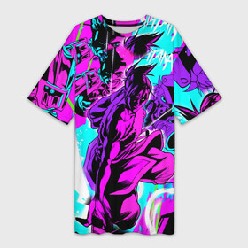 Платье-футболка 3D с принтом Katana Zero Файтинг Катана Зеро Игра в Новосибирске,  |  | 15 | anime | game | grunge | japan | logo | pink | аниме | анимэ | гранж | игра | иероглифы | комикс | лого | мульт | полосы | пятнадцатый | самурай | символ | узоры | япония