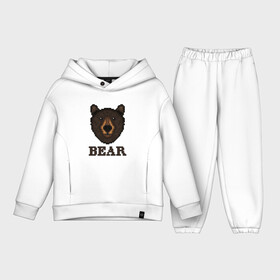 Детский костюм хлопок Oversize с принтом Пиксельный медведь в Новосибирске,  |  | bear | grizzly | kuma | гриззли | гризли | грозный | крутой | медведь | медвежонок | мишка | пиксель | хищник