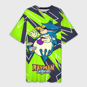 Платье-футболка 3D с принтом Rayman and globox в Новосибирске,  |  | legends | rayman | rayman legends | глобокс | рейман | рэйман | рэймэн
