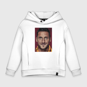 Детское худи Oversize хлопок с принтом Francesco Totti   Roma   Italy в Новосибирске, френч-терри — 70% хлопок, 30% полиэстер. Мягкий теплый начес внутри —100% хлопок | боковые карманы, эластичные манжеты и нижняя кромка, капюшон на магнитной кнопке | Тематика изображения на принте: captain | football | forward | francesco totti | italy | legend | roma | striker | team | италия | капитан | нападающий | рим | форвард | франческо тотти