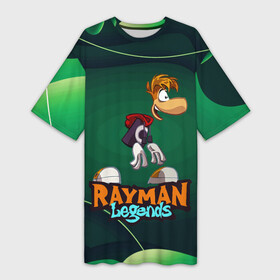 Платье-футболка 3D с принтом Rayman Legends Green в Новосибирске,  |  | globox | rayman | rayman legends | глобокс | реймен | рэйман | рэймэн | человечек