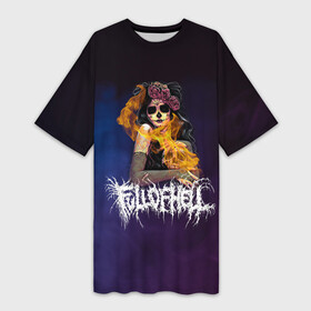 Платье-футболка 3D с принтом FULLOFHELL в Новосибирске,  |  | angel | black | demon | fashion | fire | flame | flowers | for girl | girl | halloween | hell | new | rose | skull | top | trend | witch | ад | ангел | ведьма | девушка | демон | для девушки | модные | новинки | огонь | пламя | роза | топ | тренд | хэллоу