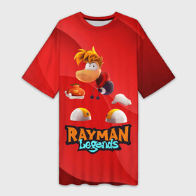 Платье-футболка 3D с принтом Rayman Red Legends в Новосибирске,  |  | globox | rayman | rayman legends | глобокс | реймен | рэйман | рэймэн | человечек