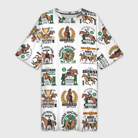 Платье-футболка 3D с принтом Конный спорт  Паттерн в Новосибирске,  |  | equestrian sports | patern | pattern | верховая езда | вестерн спорта | вольтижировка | выездка | драйвинг | конкур | конные пробеги | конный спорт | коный спорт | патерн | паттерн | скачки