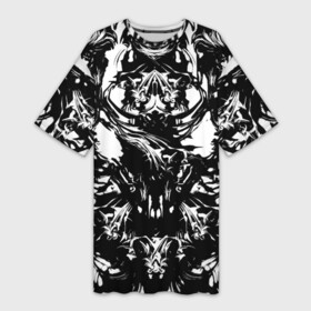 Платье-футболка 3D с принтом Тест Роршаха .by Psy в Новосибирске,  |  | белое | герман роршах | красивая | психика | психоделика | психология | стиль | тест на психику | узор | чернила | чернильные пятна | черно   белое | черное