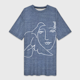 Платье-футболка 3D с принтом Лицо Мира Пабло Пикассо 3D в Новосибирске,  |  | no war | peace | голубь | за мир | лицо | мир | мира | нет войне | пабло пикассо | пикассо