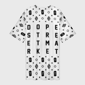 Платье-футболка 3D с принтом Узор White Dope Camo (Dope Street Market) в Новосибирске,  |  | dope | балаклава | камуфляж | модные | узор | хайп | шмот