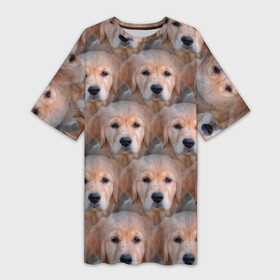 Платье-футболка 3D с принтом Маленькие щенята в Новосибирске,  |  | Тематика изображения на принте: паттерн | песик | собака | собачка | щенок | щенята