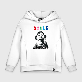 Детское худи Oversize хлопок с принтом BANKSY SMILE девочка улыбается в Новосибирске, френч-терри — 70% хлопок, 30% полиэстер. Мягкий теплый начес внутри —100% хлопок | боковые карманы, эластичные манжеты и нижняя кромка, капюшон на магнитной кнопке | Тематика изображения на принте: banksy | mona | mona lisa | smile | арт | бенкси | бэнкси | граффити | девочка | картина | мона лиза | роберт | робин бэнкс | робин ганнингхем | стрит арт | творчество | улыбается | художник