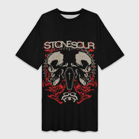 Платье-футболка 3D с принтом Stone Sour рок в Новосибирске,  |  | alternative | metal | metall | music | rock | slipknot | stone sour | альтернатива | группы | джеймс рут | джонни чоу | джош рэнд | джоэл экман | кори тейлор | кристиан мартуччи | метал | металл | музыка | ню метал | рой майорга