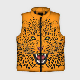 Женский жилет утепленный 3D с принтом Leopard | Леопард в Новосибирске,  |  | leopard | большие кошки | жищник | кошки | леопард | охота