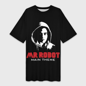 Платье-футболка 3D с принтом MR ROBOT (Хакер) в Новосибирске,  |  | fsociety | mr robot | programmer | айтишник | анонимус | бинарный код | вебмастер | вендетта | взлом | вирус | гай фокс | информатика | ит специалист | матрица | микросхема | мистер робот | программист | сисадмин