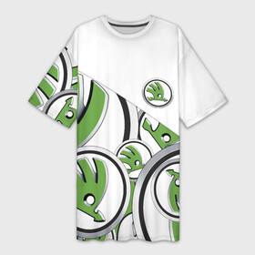 Платье-футболка 3D с принтом Skoda  Шкода  Half Pattern в Новосибирске,  |  | auto sport | autosport | skoda | vag | авто | авто спорт | автомобиль | автоспорт | ам | ваг | вагавод | машина | шкода | шкодавод