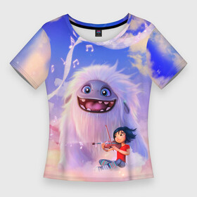 Женская футболка 3D Slim с принтом Эверест Йети в Новосибирске,  |  | disney | dreamworks | fly | magic | pixar | великан | волшебство | девочка | детство | йетти | монстр | мультики | мультфильмы | облака | полет | приключения | снежный человек | чудовище