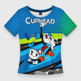 Женская футболка 3D Slim с принтом 2 чашечки cuphead в Новосибирске,  |  | cuphead | cupheadshow | игра чашки | капхед | капхэд | нетфликс | чашечки | чашка | чашки | шоу | шоу чашечка