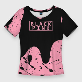Женская футболка 3D Slim с принтом blackpink. в Новосибирске,  |  | black  pink | blackpink | jennie | jisoo | k pop | lalisa | группа | к поп | корейская группа | розовый | черный