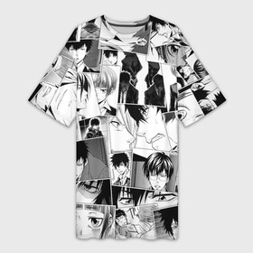 Платье-футболка 3D с принтом Psycho Pass pattern в Новосибирске,  |  | akane tsunemori | anime | arata shindou | shinya kogami | shougo makishima | аканэ цунэмори | аниме | анимэ | арата синдо | когами синья | психопаспорт | сёго макишима | шинья когами