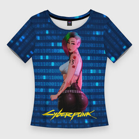 Женская футболка 3D Slim с принтом Cyberpunk 18+ art Judy в Новосибирске,  |  | 2077 | cyberpunk | cyberpunk 2077 | judy | night city | vi | ви | джуди | жуди | кибер | киберпанк | найтсити | панк