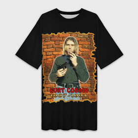 Платье-футболка 3D с принтом Kurt Cobain (1967  1994) в Новосибирске,  |  | anarchy | courtney love | kurt cobain | music | nirvana | punks not dead | rock music | анархия | гаражный рок | гитара | гранж | кортни лав | курт кобейн | металл | нирвана | панк рок | рок музыка | рок н ролл | рокер | трэш метал