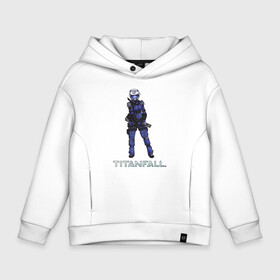 Детское худи Oversize хлопок с принтом TITANFALL BLUE ART (титанфолл) в Новосибирске, френч-терри — 70% хлопок, 30% полиэстер. Мягкий теплый начес внутри —100% хлопок | боковые карманы, эластичные манжеты и нижняя кромка, капюшон на магнитной кнопке | Тематика изображения на принте: fall | titan | titanfall | робот | титан | титанфол