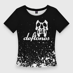 Женская футболка 3D Slim с принтом deftones  череп в Новосибирске,  |  | deftones | hard rock | hip hop | lyrics | metal | music | pop | rock | warner records | рок