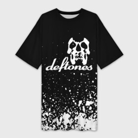 Платье-футболка 3D с принтом deftones  череп в Новосибирске,  |  | deftones | hard rock | hip hop | lyrics | metal | music | pop | rock | warner records | рок