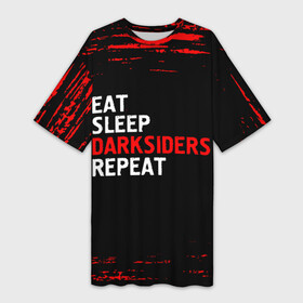 Платье-футболка 3D с принтом Eat Sleep Darksiders Repeat  Краска в Новосибирске,  |  | darksiders | eat sleep darksiders repeat | logo | paint | брызги | дарксайдс | игра | игры | краска | лого | логотип | символ