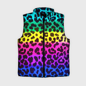 Женский жилет утепленный 3D с принтом Leopard Pattern   Neon в Новосибирске,  |  | fashion | leopard | neon | pattern | skin | vanguard | авангард | леопард | мода | неон | узор