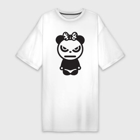 Платье-футболка хлопок с принтом Бяка бука (мишка) в Новосибирске,  |  | bear | cutie | бука | бяка | вредная | злая | медведица | медведь | милая | милый | мишка | недовольная | обиженная