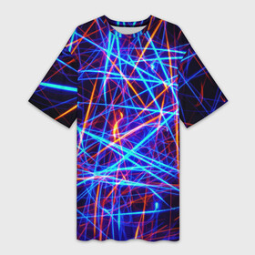 Платье-футболка 3D с принтом Neon pattern  Fashion 2055 в Новосибирске,  |  | fashion | light | neon | pattern | vanguard | авангард | мода | неон | свет | узор