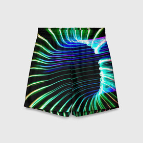 Детские спортивные шорты 3D с принтом Portal / Fashion pattern / Neon в Новосибирске,  100% полиэстер
 | пояс оформлен широкой мягкой резинкой, ткань тянется
 | color | fashion | neon | pattern | portal | мода | неон | портал | узор | цвет