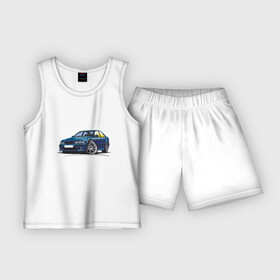 Детская пижама с шортами хлопок с принтом BMW Blue в Новосибирске,  |  | auto | bmw | car | driver | авто | автомобиль | бмв | водитель | дорога | машина | скорость