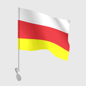 Флаг для автомобиля с принтом СЕВЕРНАЯ ОСЕТИЯ | РЕСПУБЛИКА в Новосибирске, 100% полиэстер | Размер: 30*21 см | алания | владикавказ | осетины | осетия | республика | северная осетия