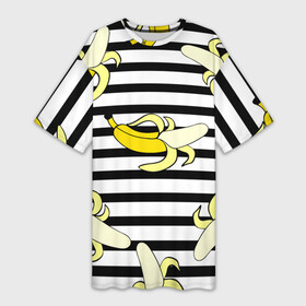 Платье-футболка 3D с принтом Banana pattern  Summer в Новосибирске,  |  | banana | fashion | pattern | summer | банан | лето | мода | узор