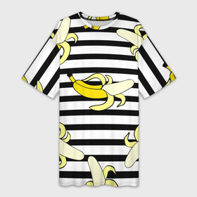 Платье-футболка 3D с принтом Banana pattern  Summer в Новосибирске,  |  | Тематика изображения на принте: banana | fashion | pattern | summer | банан | лето | мода | узор