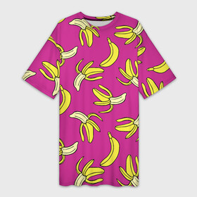 Платье-футболка 3D с принтом Banana pattern  Summer  Color в Новосибирске,  |  | banana | color | pattern | summer | банан | лето | узор | цвет