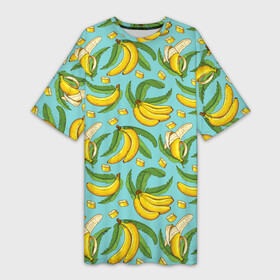 Платье-футболка 3D с принтом Banana pattern  Summer  Fashion 2022 в Новосибирске,  |  | banana | fashion | pattern | summer | банан | лето | мода | узор