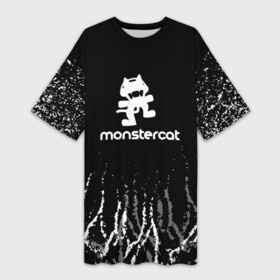 Платье-футболка 3D с принтом monstercat. в Новосибирске,  |  | dance | edm | electronic | melodic | monstercat | monstercat  dnb | monstercat uncaged | music | new