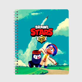 Тетрадь с принтом brawlstars Выстрел Бонни Bonny в Новосибирске, 100% бумага | 48 листов, плотность листов — 60 г/м2, плотность картонной обложки — 250 г/м2. Листы скреплены сбоку удобной пружинной спиралью. Уголки страниц и обложки скругленные. Цвет линий — светло-серый
 | Тематика изображения на принте: boni | bonnie | brawl | brawl stars | brawlstars | brawl_stars | бони | бонни | бравлстарс