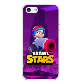 Чехол для iPhone 5/5S матовый с принтом BrawlStars Бонни с пушкой Bonny в Новосибирске, Силикон | Область печати: задняя сторона чехла, без боковых панелей | Тематика изображения на принте: boni | bonnie | brawl | brawl stars | brawlstars | brawl_stars | бони | бонни | бравлстарс