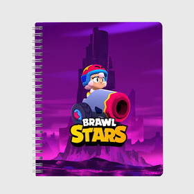 Тетрадь с принтом BrawlStars Бонни с пушкой Bonny в Новосибирске, 100% бумага | 48 листов, плотность листов — 60 г/м2, плотность картонной обложки — 250 г/м2. Листы скреплены сбоку удобной пружинной спиралью. Уголки страниц и обложки скругленные. Цвет линий — светло-серый
 | boni | bonnie | brawl | brawl stars | brawlstars | brawl_stars | бони | бонни | бравлстарс