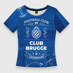 Женская футболка 3D Slim с принтом Club Brugge FC 1 в Новосибирске,  |  | brugge | club | club brugge | football | logo | брюгге | клуб | лого | мрамор | мяч | символ | спорт | трещины | футбол | футболист | футболисты | футбольный