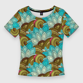 Женская футболка 3D Slim с принтом абстрактные лепестки цветов в Новосибирске,  |  | Тематика изображения на принте: abstract | абстракция | геометрия | калейдоскоп | линии | паттерн | текстура | узор | узоры