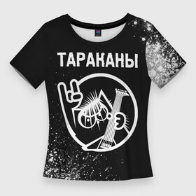 Женская футболка 3D Slim с принтом Тараканы  КОТ  Краска в Новосибирске,  |  | band | metal | rock | группа | кот | краска | краски | рок | тараканы
