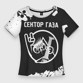 Женская футболка 3D Slim с принтом Сектор Газа + КОТ + Брызги в Новосибирске,  |  | band | metal | paint | rock | брызги | газа | группа | кот | краска | рок | сектор | сектор газа