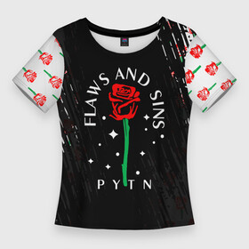 Женская футболка 3D Slim с принтом Payton Moormeie pattern rose в Новосибирске,  |  | payton | payton moormeie | pytn | rose | блогер | знаменитость | пейтон | пейтон моормиер | тиктоенр